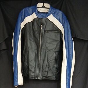 Vtg 90's Wilsons Leather M. Julian Cafe Racer Moto Jacket Size Large